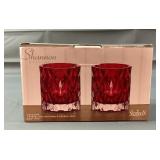 Ruby Red Shannon Crystal Votive Candle Holders