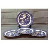 10" Blue Willow set of 4 Dinner Plates