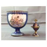 5.5" Painted Enamel Vase & Small Trinket