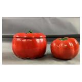 Vin. Tomato Salt Shaker & Ed Langbein Tomato Dish Vin. Tomato Salt Shaker & Ed Langbein Tomato Dish