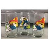 Set of 3 1982 Peyo Smurf Glasses Set of 3 1982 Peyo Smurf Glasses