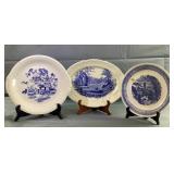 2 Blue & White Serving Tray & Plate