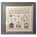 19X19" 1954 Framed Sampler 19X19" 1954 Framed Sampler