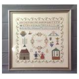 19X19" 1954 Framed Sampler