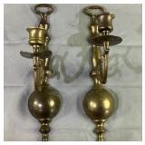 12" Brass Wall Hanging Candle Holders