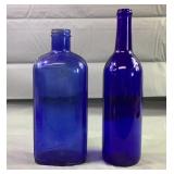 11.5" & 10" Vintage Blue Bottles 11.5" & 10" Vintage Blue Bottles
