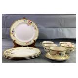 Johnson Brothers Pareek Plates, Tea Cups, & Saucer