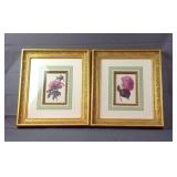 12X14" Pair of Framed Flower Prints 12X14" Pair of Framed Flower Prints
