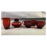 Assorted Lot of Ruby Red Glass Assorted Lot of Ruby Red Glass