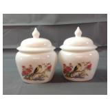 5.5" Milkglass Painted Ginger Jars 5.5" Milkglass Painted Ginger Jars