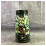 1qt. Jar with marbles