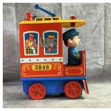 Vintage Kiddy Trolley, tin litho battery op Vintage Kiddy Trolley, tin litho battery op