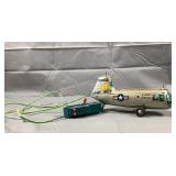 Vintage Battery Op. Army Mule Tin Helicopter Vintage Battery Op. Army Mule Tin Helicopter