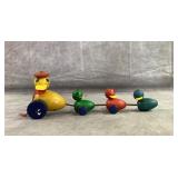 Vintage Fisher Price Wooden duck family pull toy