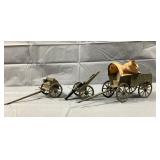 3 Vintage Tin Wagon Toys