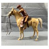 12" Marx Toy Horse & 11" Cowboy