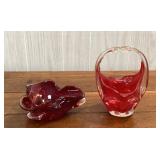 2 Art Glass Pieces