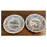 2 Vintage 8" Gien France Plates