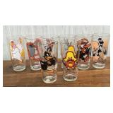 (8) 1973 Pepsi Warner Bros collector glasses