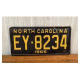 1965 NC License Plate