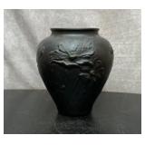 Tiffin black amethyst poppies vase
