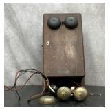 Antique wall phone for parts 17 x 10'