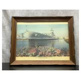USS North Carolina battleship Memorial print
