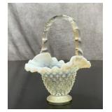 Fenton hobnail ruffled basket 6''