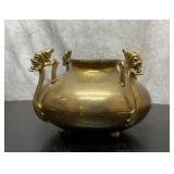Huge Brass Urn  with faces