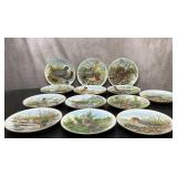 12 game Birds of the south Collector plates