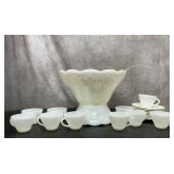 Anchor, hocking, milk, glass punch bowl, 10