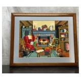 Large fireside embroidery 22x17''