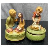 2 vintage music boxes