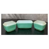 3 pyrex refrigerator dishes