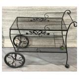 Vintage wrought iron  bar cart