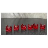6 Ruby red turkey candleholders 2''