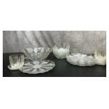 Jeanette glass dew drop pattern dessert set