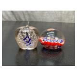 MURANO GLASS MILLEFIORE PAPERWEIGHT APPLE