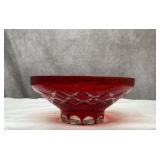 Ruby Bohemian Czechoslovakia cut to clear bowl