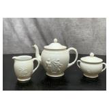 Grecian bisque tea set 6''