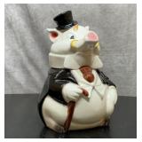 Vintage retro American pig in a tuxedo cookie jar