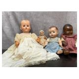 4 vintage dolls, 1 Alexander, 1 ideal, 2 unsigned