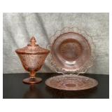 3 PCs depression glass