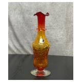 KANAWHA W VA crackle glass Amberina vase