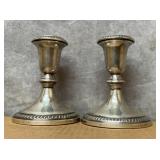 Sterling silver weighted candlesticks 746g