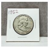 1952 Ben Franklin silver half dollar