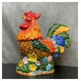 Colorful rooster cookie jar