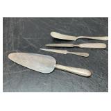 Sterling flatware, nail file, letter opener