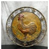 Rooster wall plaque, metal