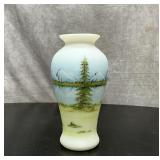FENTON RARE 95TH ANNIVERSARY VASE OPAL SATIN
